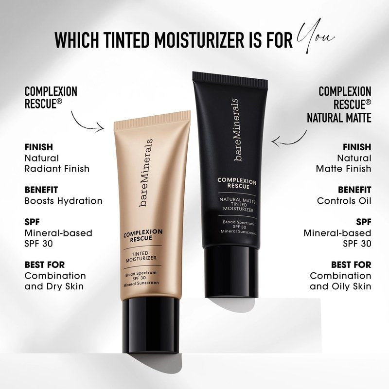 bareMinerals Complexion Rescue Natural Matte Tinted Moisturizer, Spice 08, Vegan, Cruelty-Free & Dermatologist-Tested