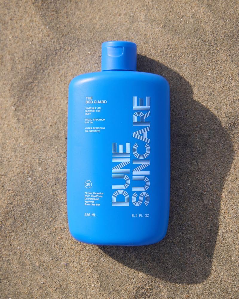 DUNE The Bod Guard Invisible Gel Body Sunscreen SPF 30, Clear, 8.4 Oz