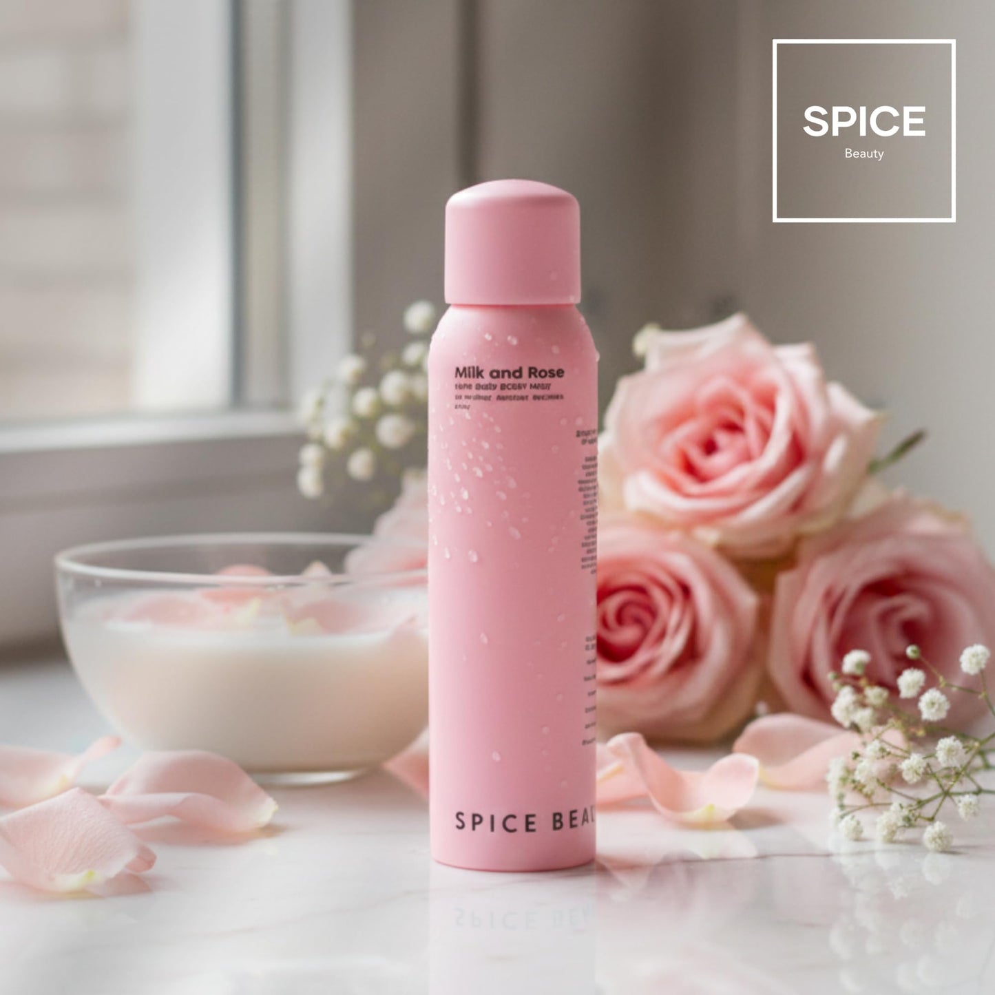 SPICE BEAUTY Milk & Rose Hair & Body Mist | Hydrating Floral Mist for Hair, Skin & Clothing | Rose, Goat Milk & Skin-Loving Ingredients | 6.7 oz