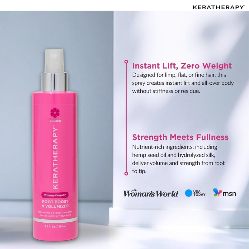 Keratherapy Root Boost Spray - Keratin Infused Volumizer with Hemp Seed Oil & Sea Kelp | 8.5 fl. oz.