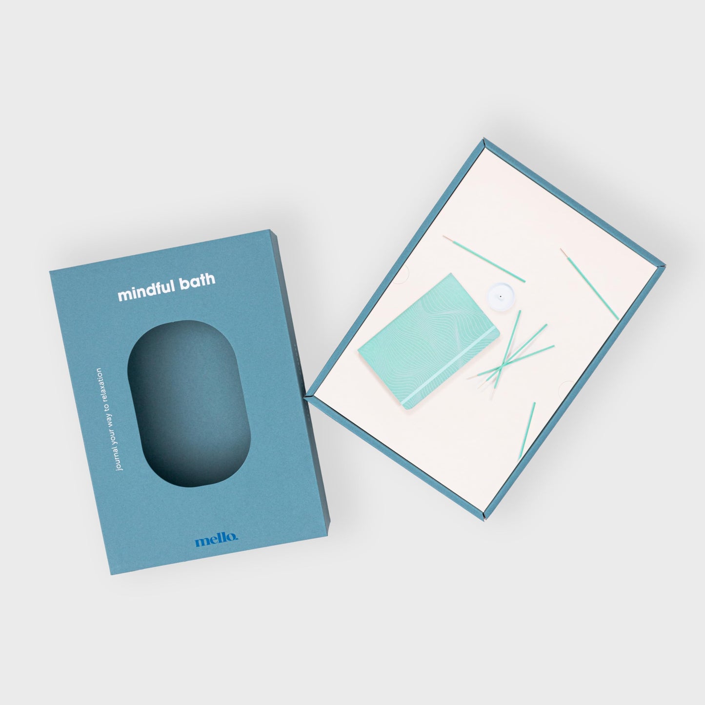Mello Mindful Bath | Relaxation Gifts for Women & Self Care Gifts For Women | Waterproof Journal & Incense Sticks | Self Care Journal & Incense Holder | Get Well Gifts For Women & Appreciation Gifts