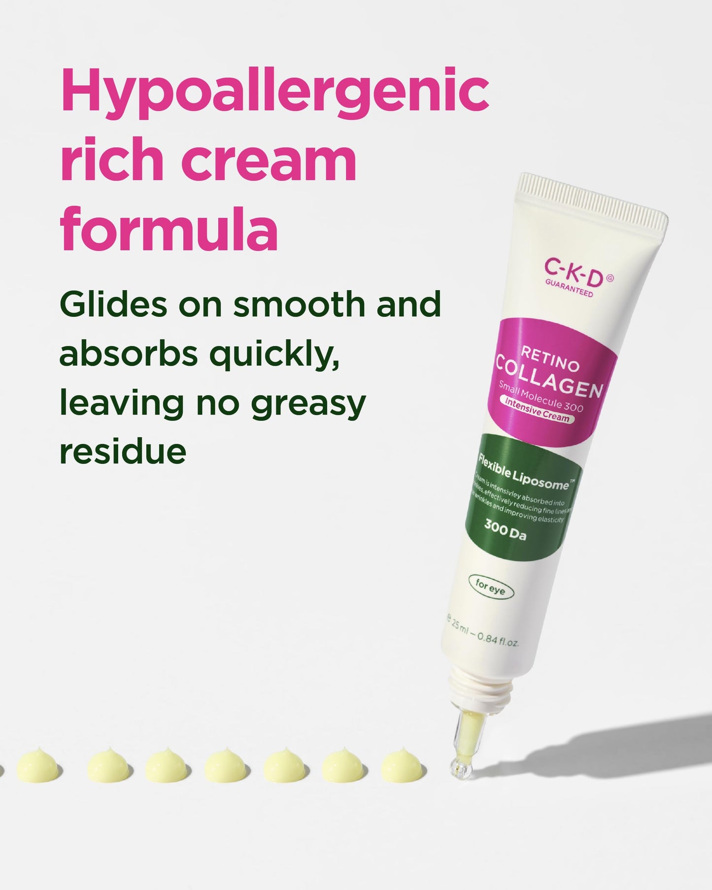 CKD Retino Collagen Intensive Cream - Retinal Spot Cream for Fine Lines, Deep Wrinkles, and Sagging Reduction. Anti-Aging & Youthful Skin. Korean Skin Care. 0.84 fl oz