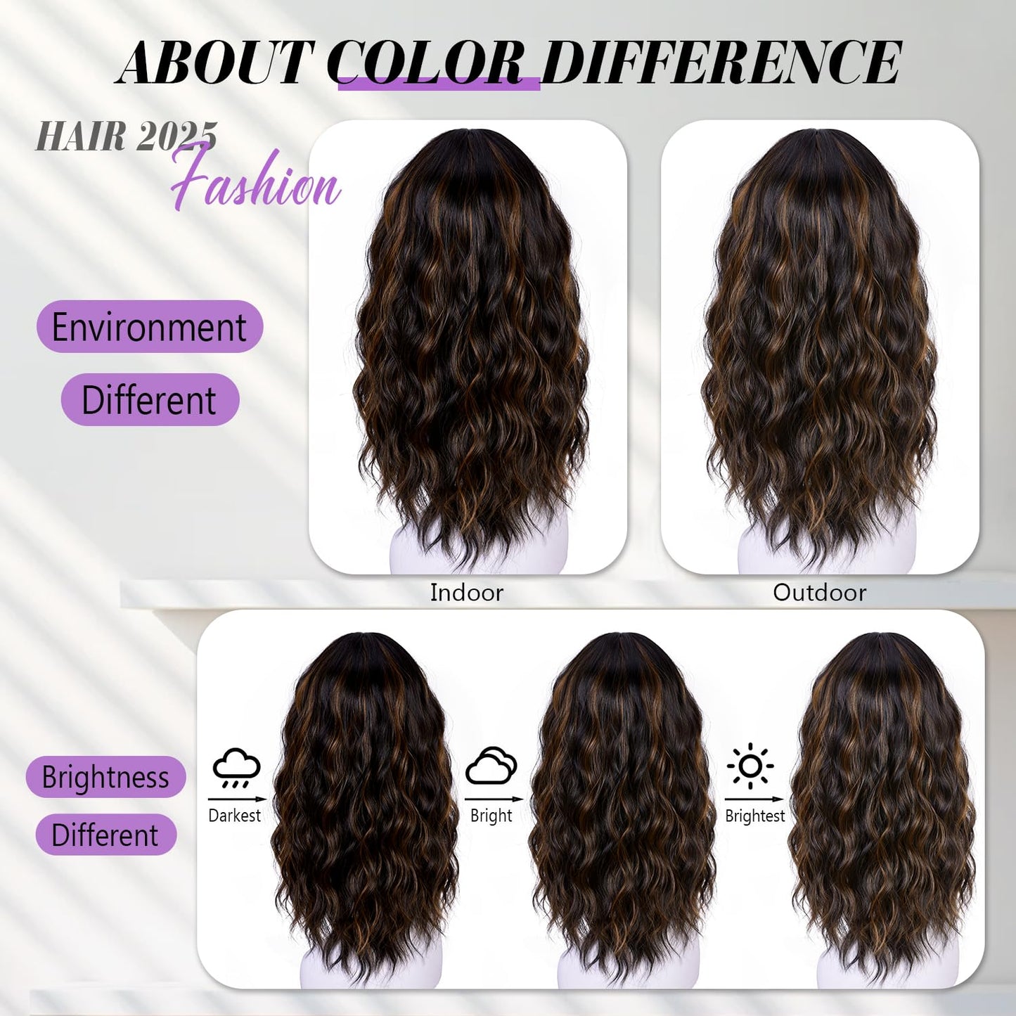 Brown Short Wavy Wigs for Women Middle Part Lace Natural Hairline Wig