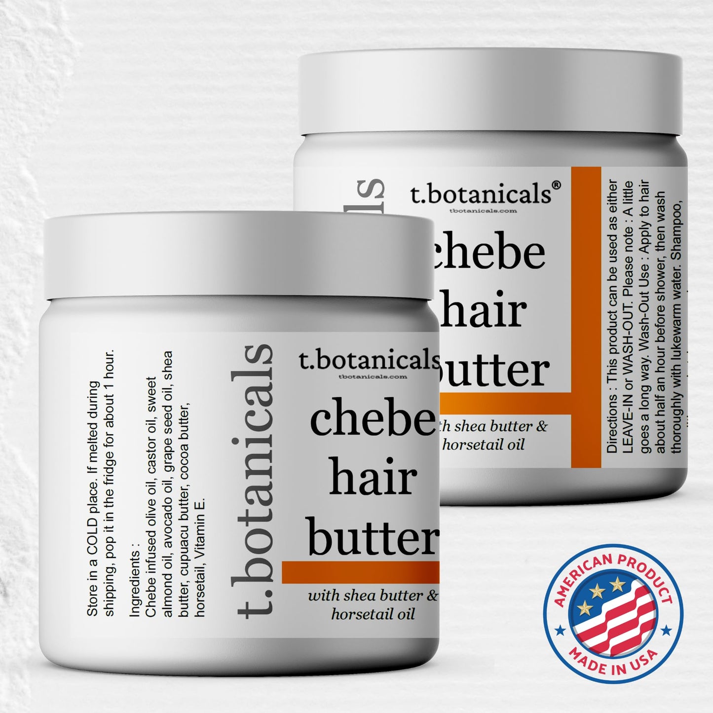 t.botanicals Chebe Hair Butter for Growth, Thickening and Nourishment - Ayurvedic Formulation with Horsetail (Lavender, 8 oz)