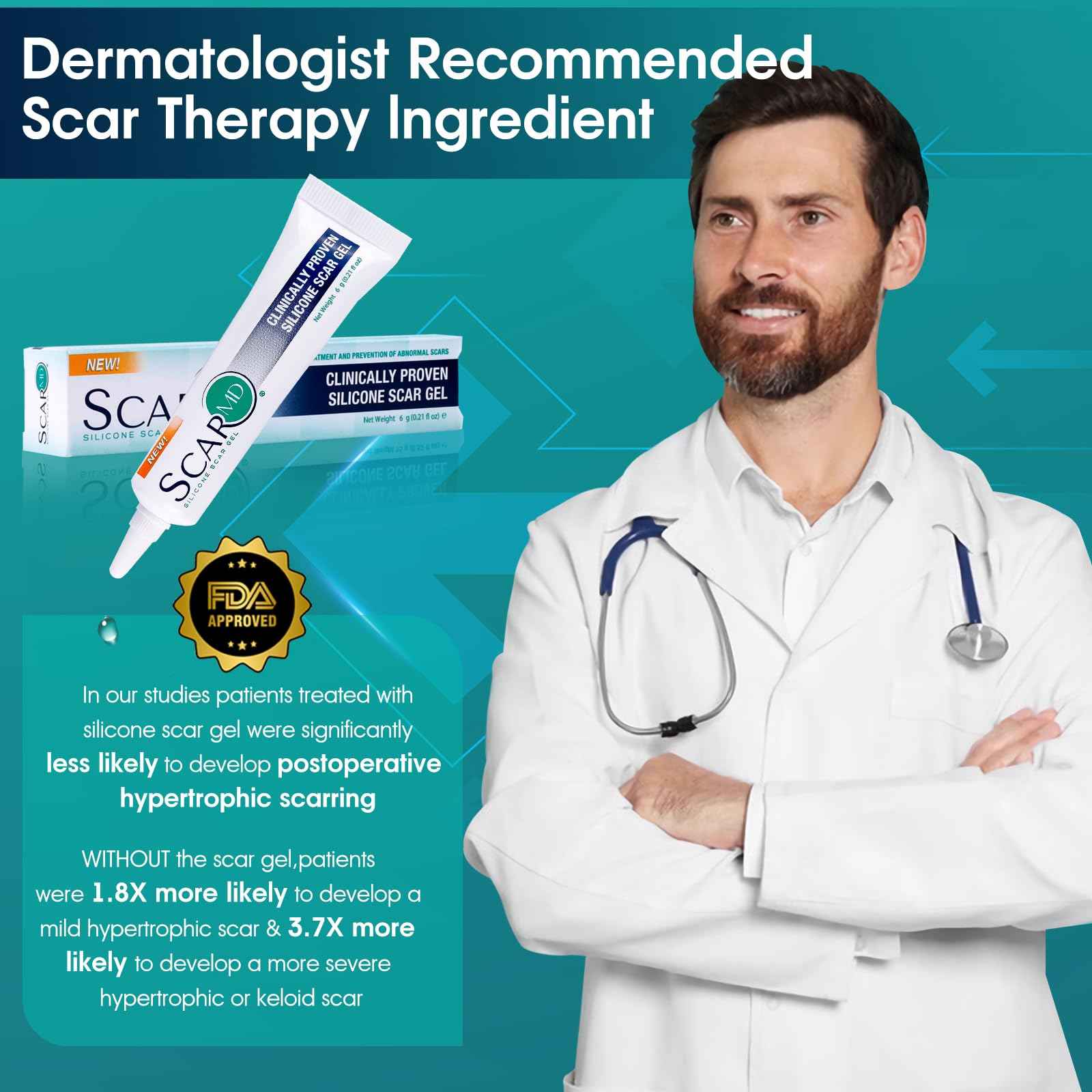 Scar Gel Scar Cream, Keloid Bump Removal, Advance Scar Gel for Surgical Scars,Body,Leg, Burns,C-Section, Stretch Marks, Reduces Discomfort, 0.21oz