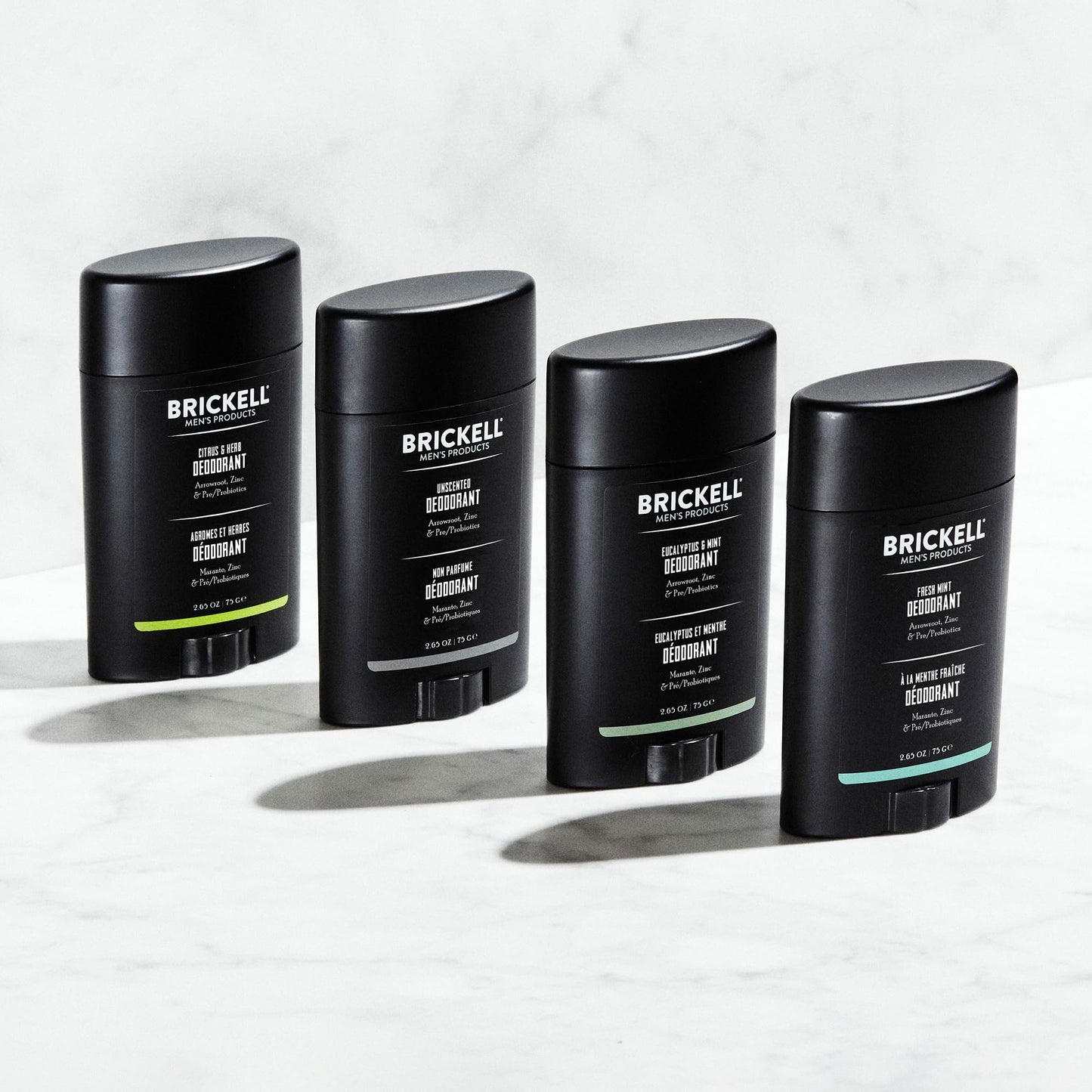 Brickell Men's Products Deodorant For Men, Aluminum, Alcohol, and Baking Soda Free, With Arrow Root Powder, Olive Oil, and Inulin, 2.65 Ounce, Unscented