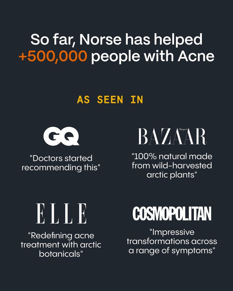 Norse Organics | The Complete System For Pimples | 3 Step System with Day Glow Balm, Acne Night Balm, Face Scrub | Natural Face Care with Arctic Herbs & Beeswax for Teens & Adults (3 pc kit)
