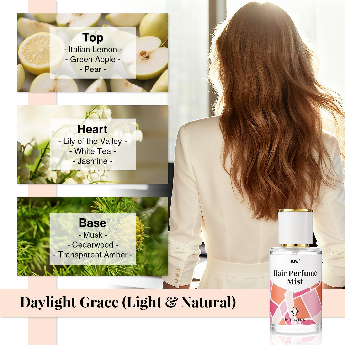 Hair Perfume Set for Women – Day & Night Duo Mist – Long Lasting, Clean & Nourishing Fragrance Spray – Alcohol-Free, Odor-Eliminating, Lightweight Formula – 2 x 3.4 fl oz
