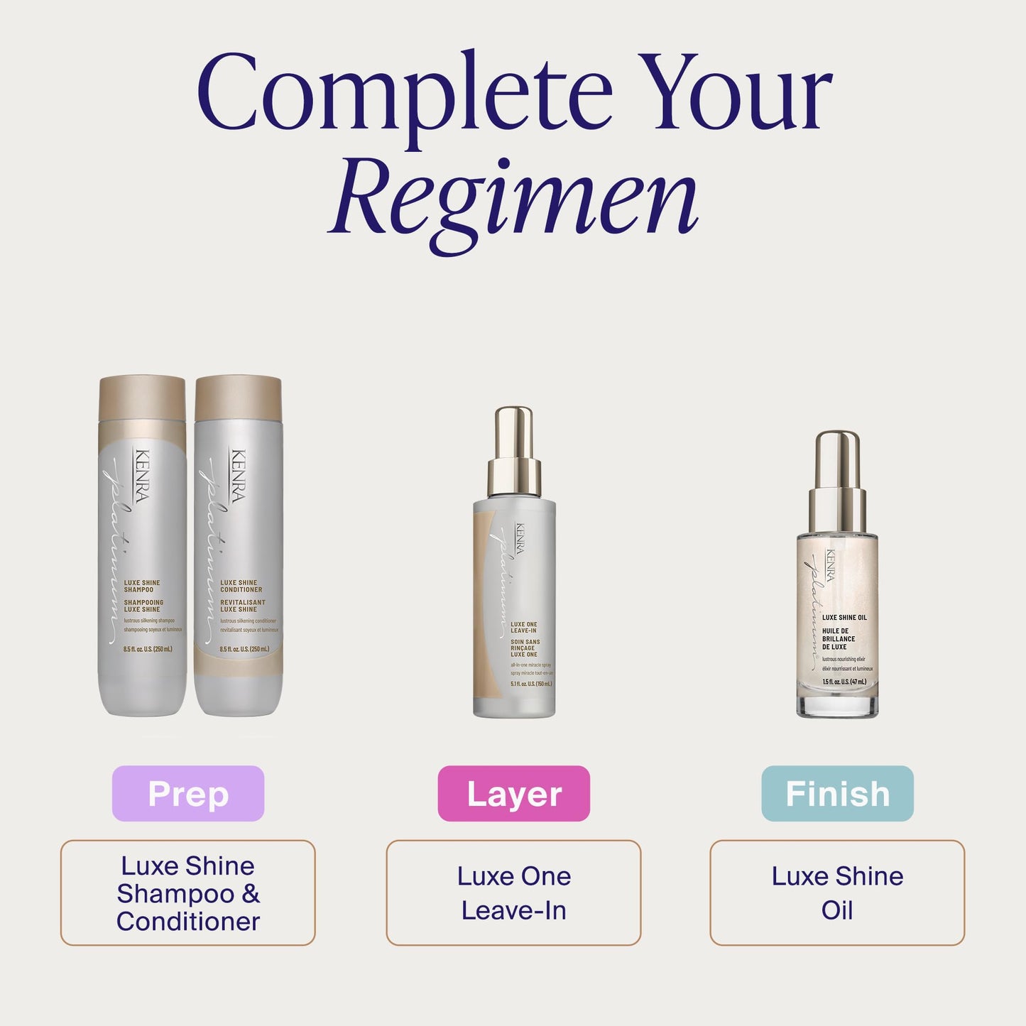 Kenra Platinum Luxe Shine Oil | Strengthens, Softens & Smooths Hair | Thermal Protection Up To 450F | Humidity Protection | Controls Frizz | 1.5 fl. Oz