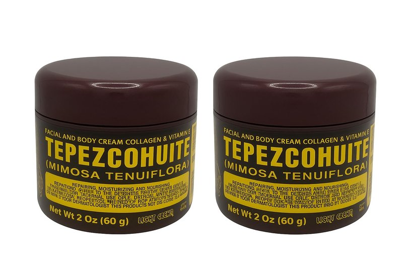 DEL INDIO PAPAGO Night Skin Cream with Tepezcohuite, Light Cream, 2 Oz (60g), 2 Pack