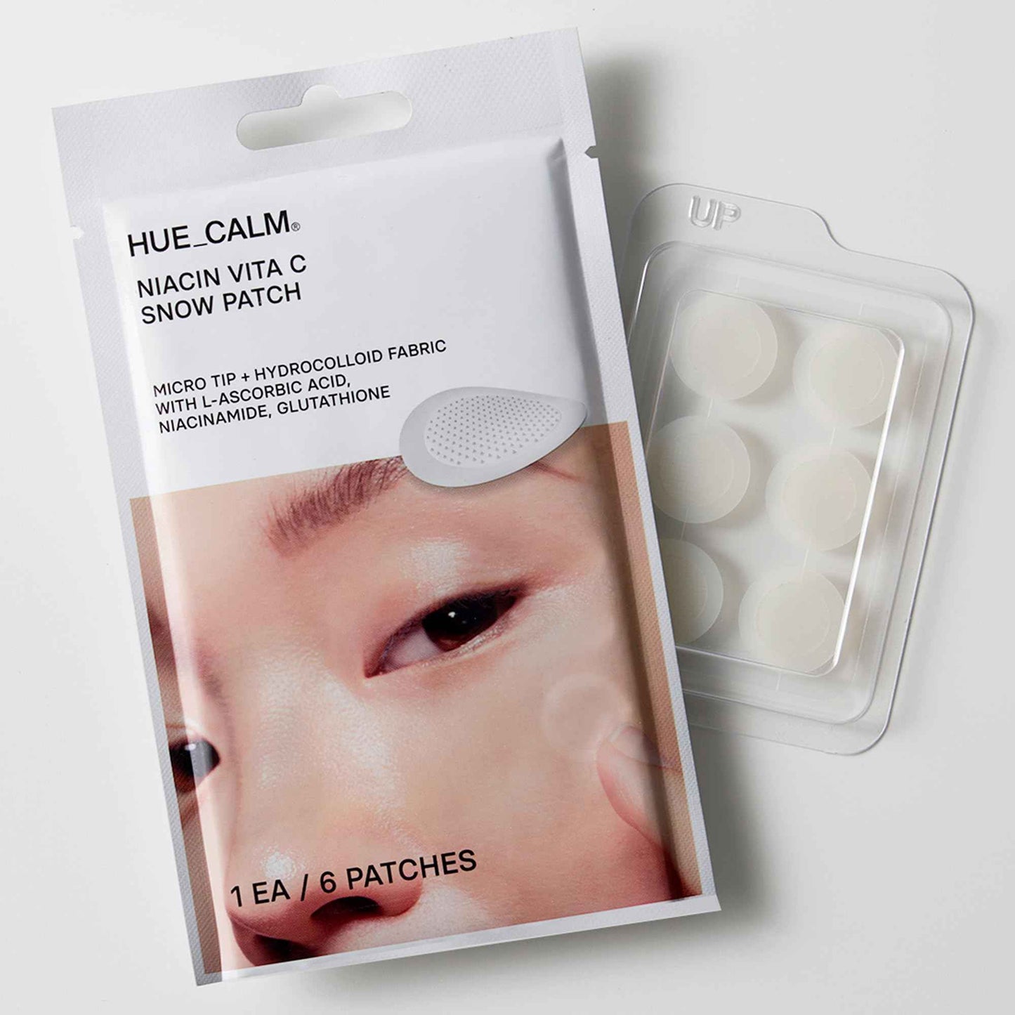 HUECALM Niacin Vita C Snow Patch - Fast Dark Spot Removal, Gentle & Effective Whitening Patch, High Adhesion & Long-Lasting Results, Dermatologically Tested, Korean Skincare