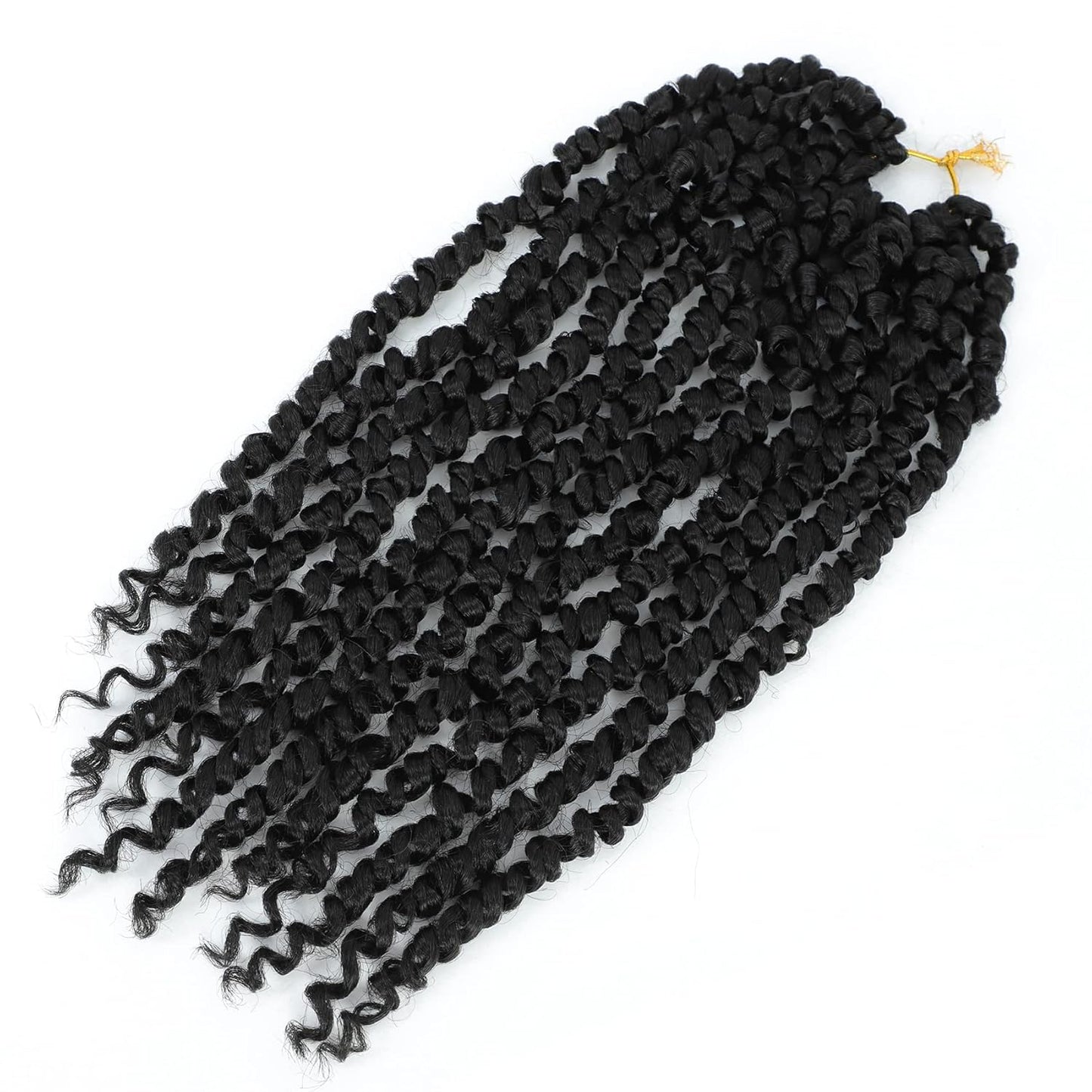 Passion Twist Crochet Hair - 14 Inch Pre-Twisted Curly Hair for Black Women | 8 Packs, Color 1B#