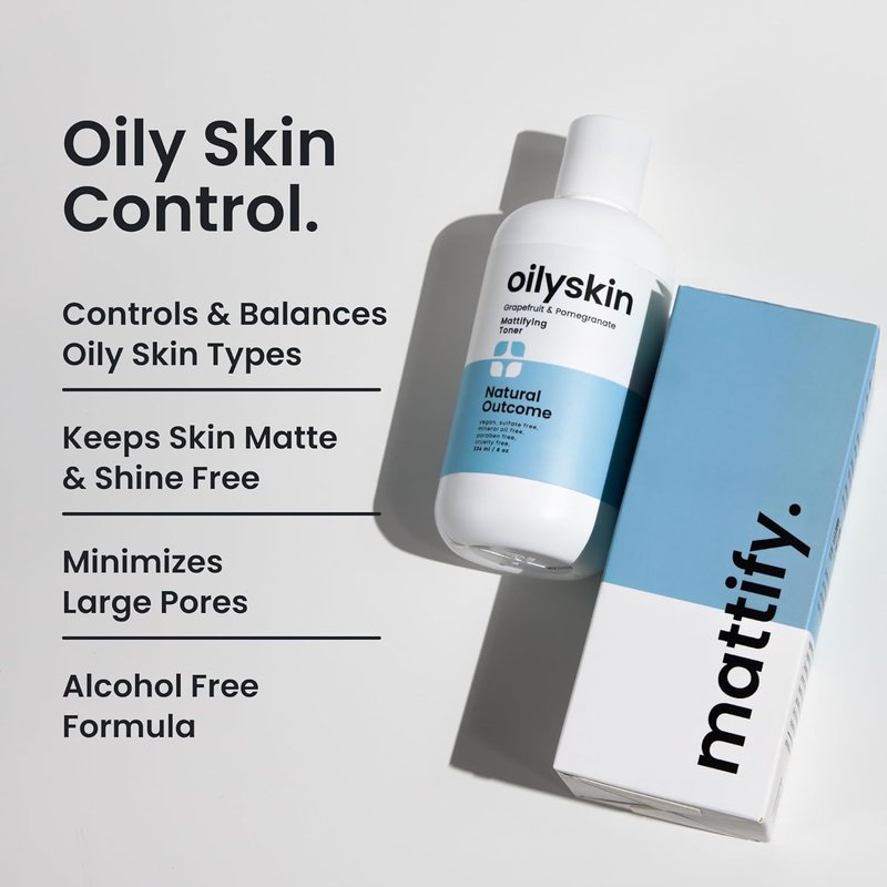 Natural Outcome Oily Skin Face Toner - Purifying Astringent for Matte Finish | Hydrating Aloe Vera | 8 oz