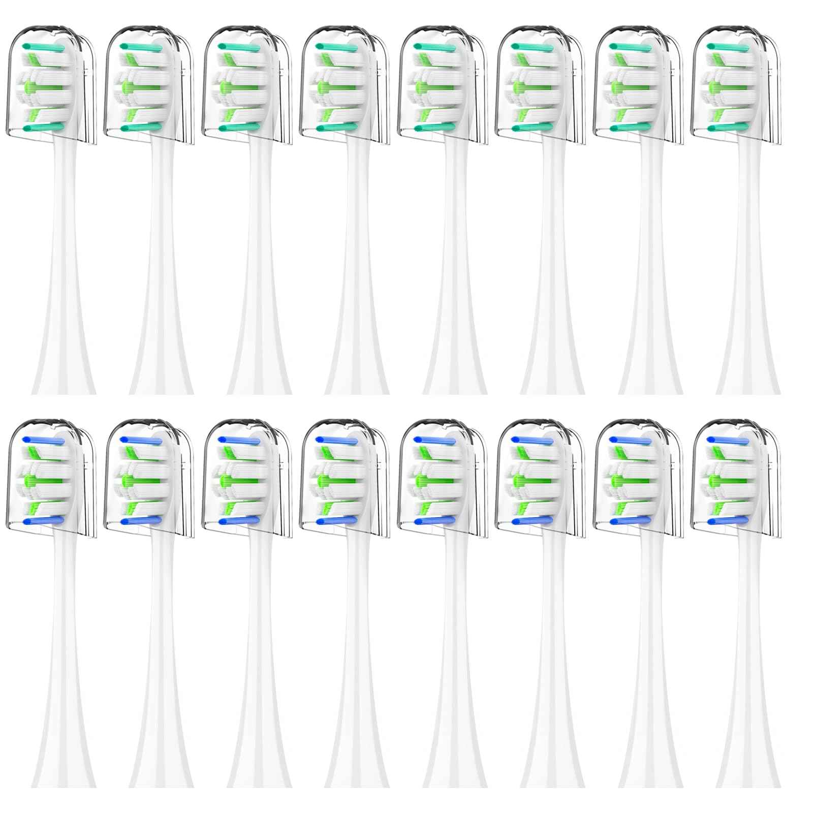 Replacement Toothbrush Heads for Philips Sonicare - 16 Pack Soft Gentle Bristles Compatible with Most Sonicare Click-On Electric Toothbrushes (White)
