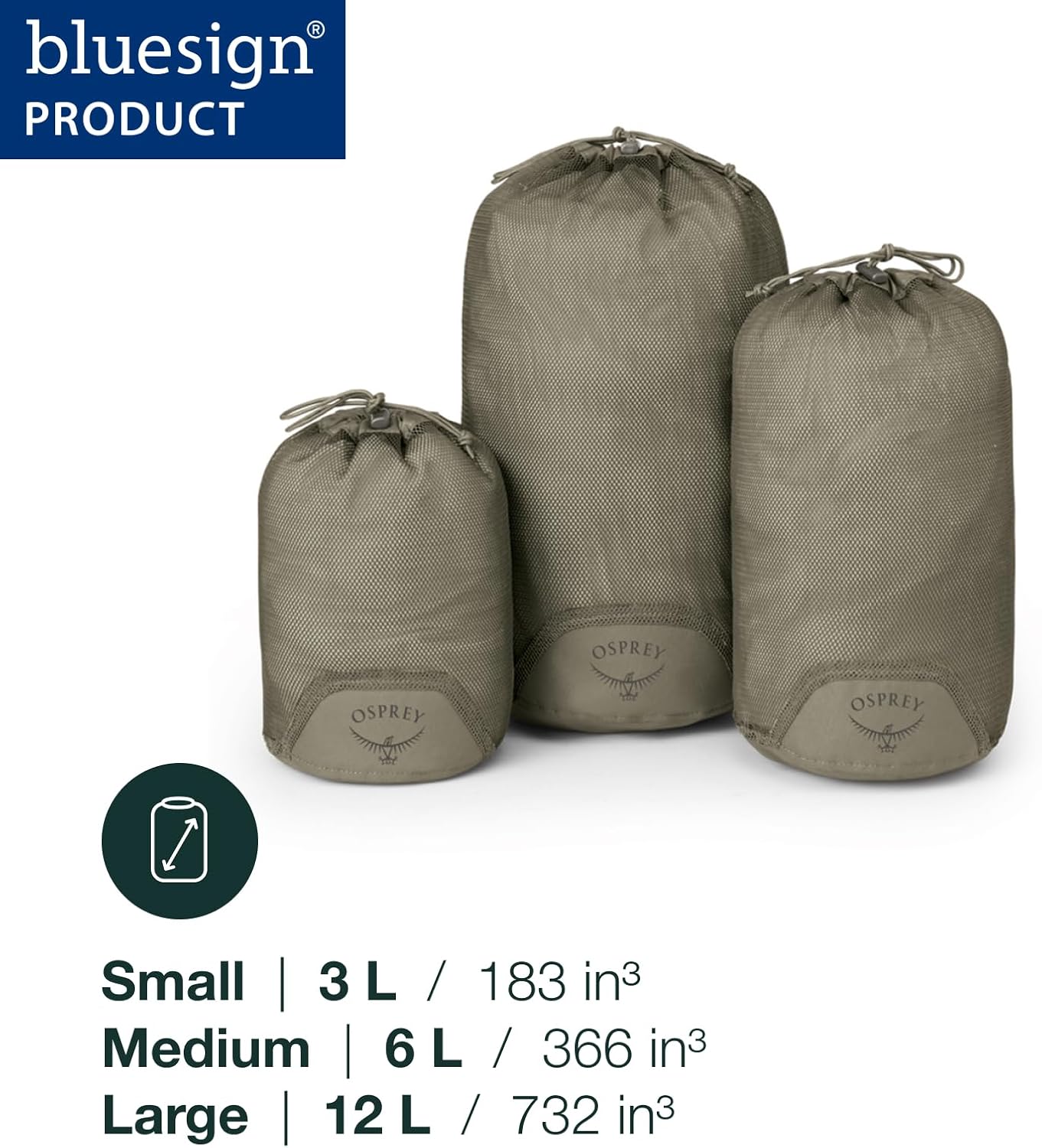 Osprey Daylite Packing Sack Set - Lightweight Mesh Storage Bags for Travel | 3 Sizes Available