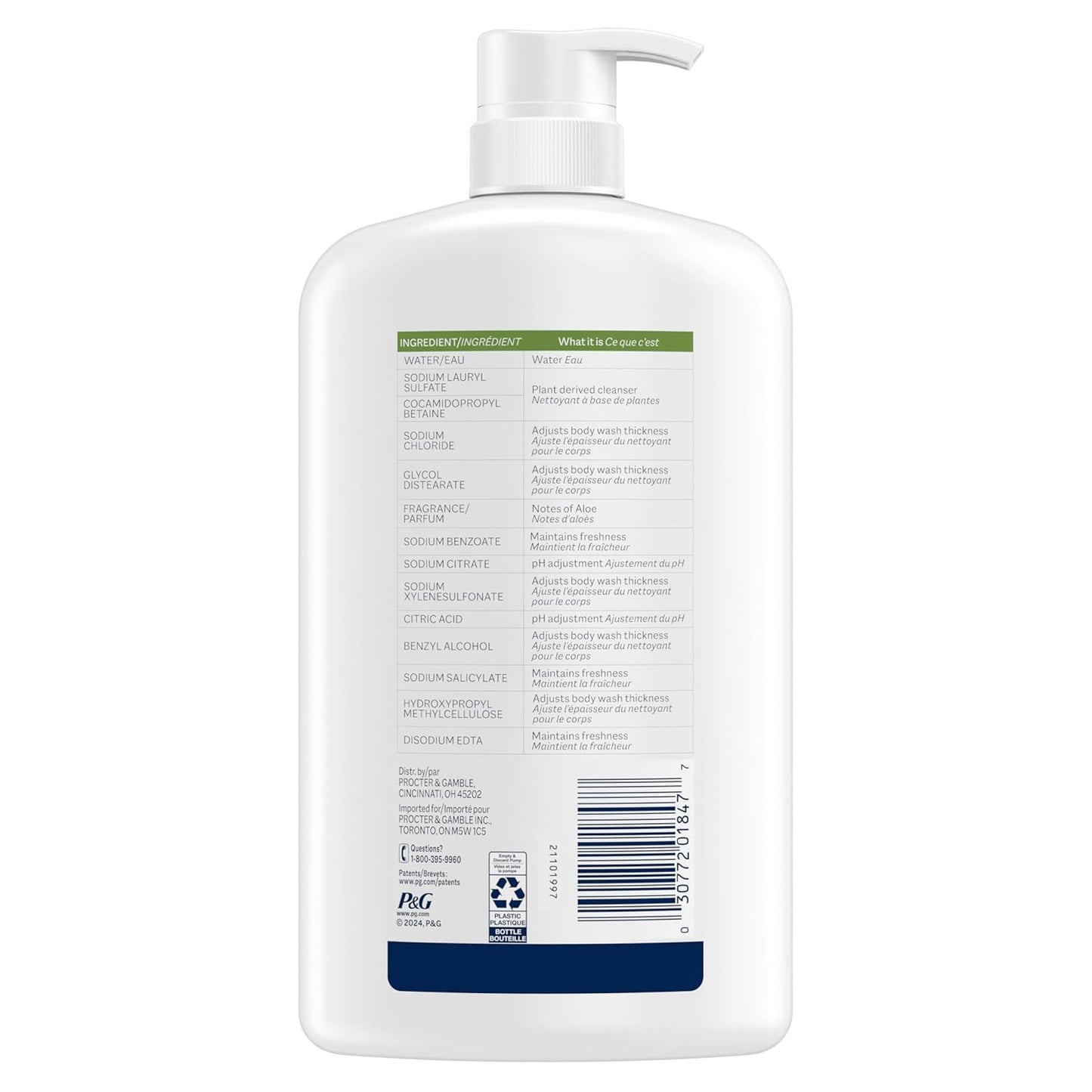Gentle Body Wash for Family | Aloe Scent, 35 oz | Dye-Free, Paraben-Free, No Heavy Perfumes