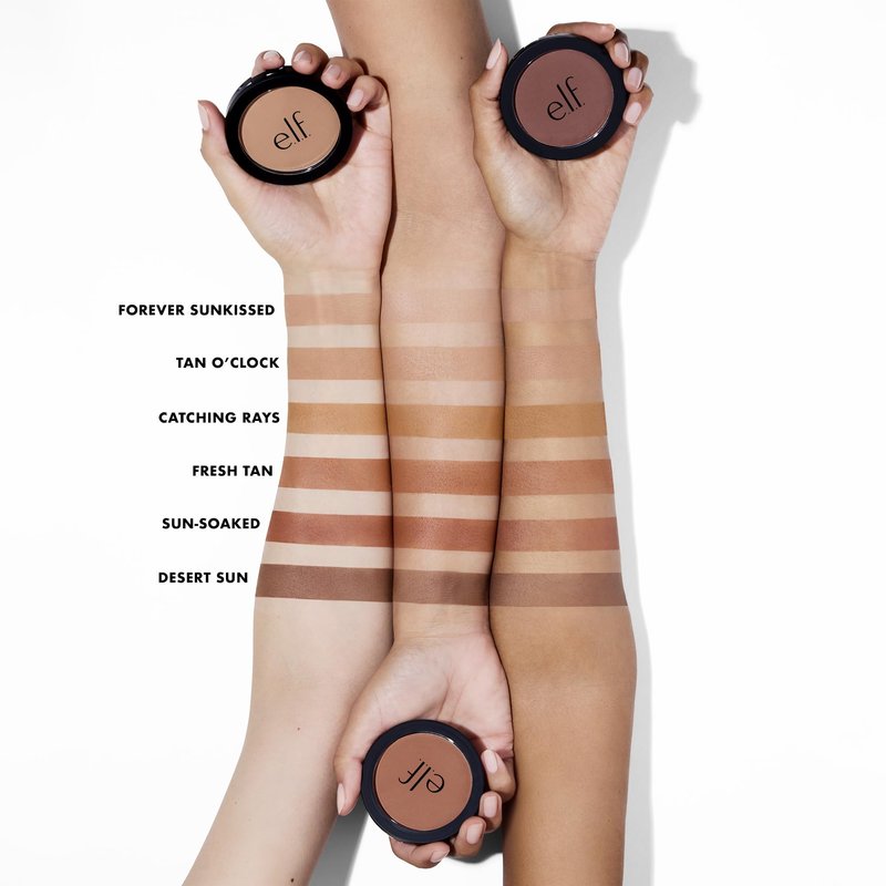 e.l.f. Primer-Infused Bronzer, Long-Lasting, Lightweight & Buildable Powder Bronzer, Delivers A Matte Finish, Vegan & Cruelty-Free, Fresh Tan