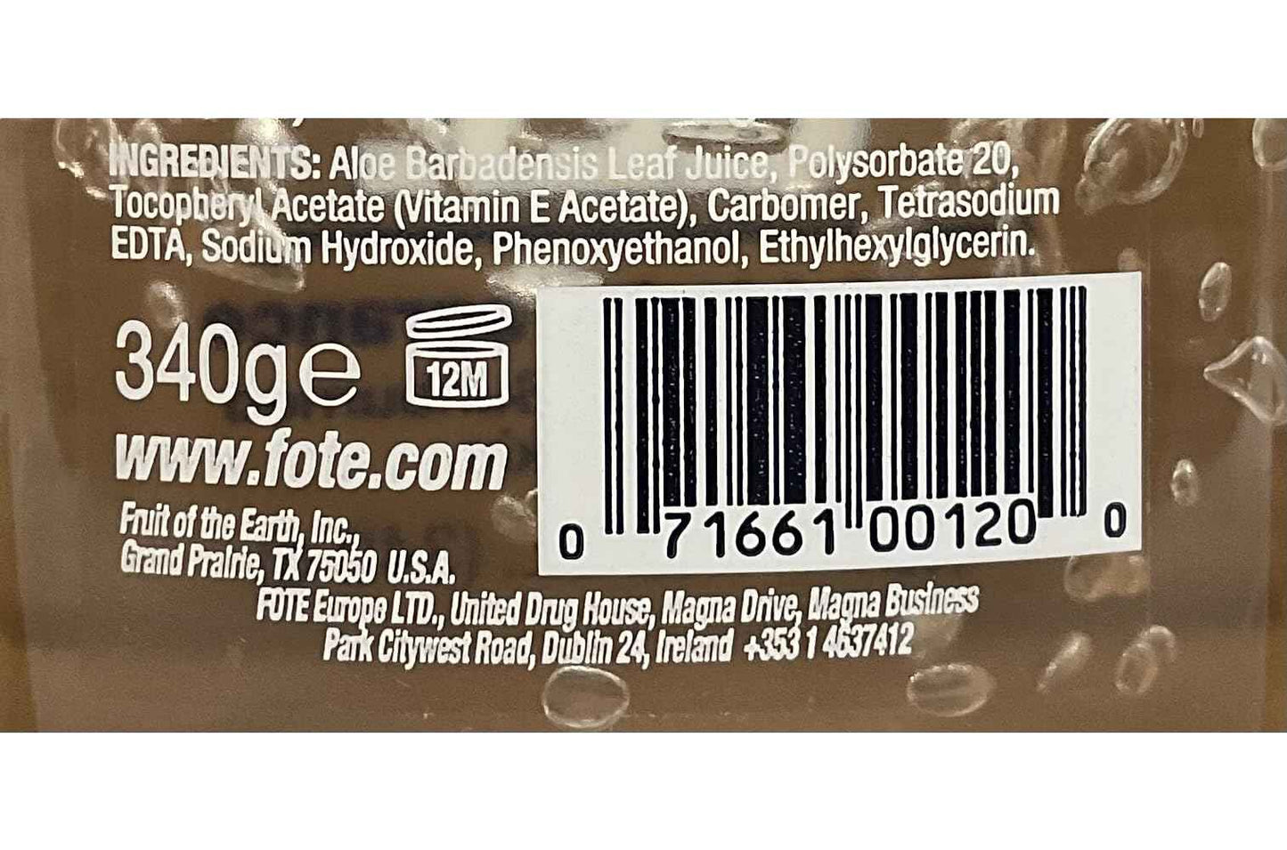 Fruit Of The Earth 100% Aloe Vera Gel, 12 oz (Pack of 2) by Fruit of the Earth