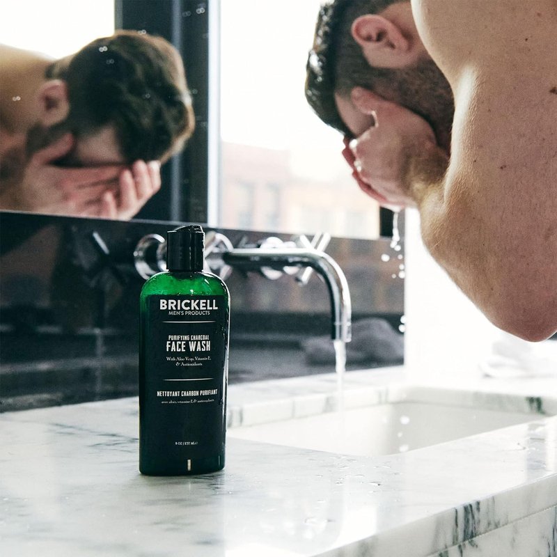 Men's Daily Essential Face Care Set - Purifying Charcoal Wash & Moisturizer | Activated Charcoal, Hyaluronic Acid, Aloe