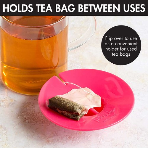 Primula Tea Bag Buddy, Silicone Tea Bag Holder & Squeezer, Easy to Use, Mess Free, Dishwasher Safe, Pink
