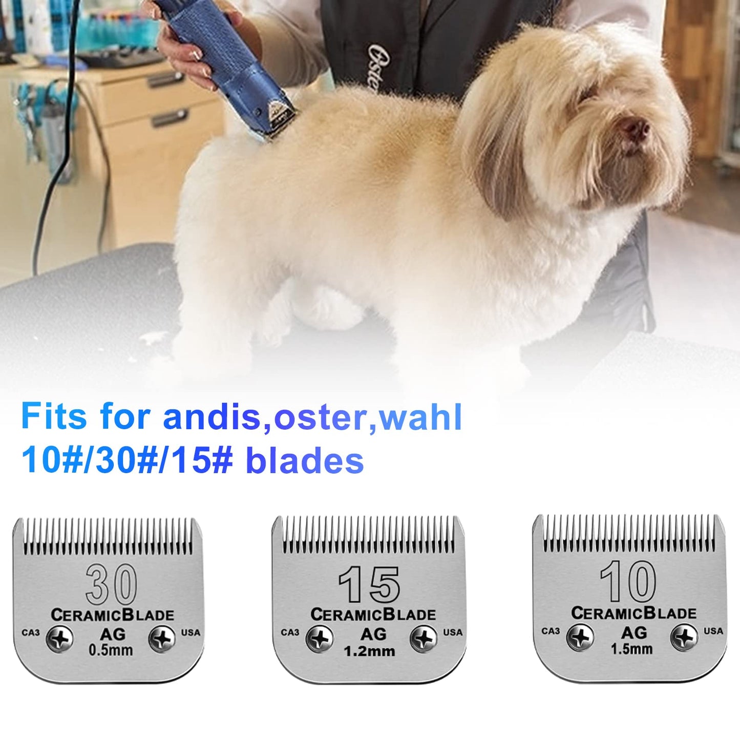 COSYONALL Animal Stainless Steel 9 Color Dog Guide Comb Set,Cutting Length 1/8" to 1 1/4" for 10#/15#/30# A5 Detachable Blade,Compatible with Andis, Oster A5, Wahl KM Series Clipper Guards