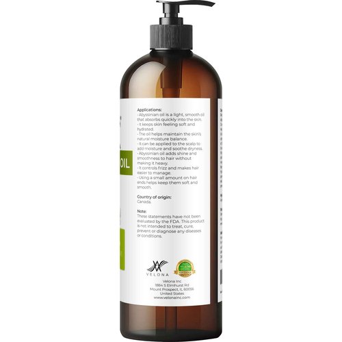velona Abyssinian Oil 16 Fl Oz | 100% Pure and Natural Carrier Oil | Hair, Body Care | Use Today - Enjoy Results