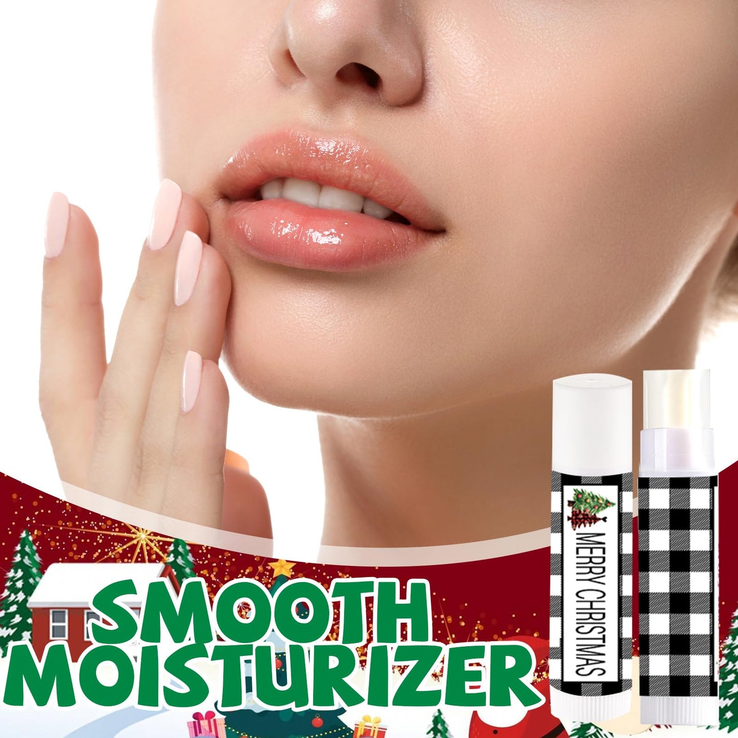 50 Pack Christmas Lip Balm Gift Bulk, Moisturizing Nourishing Lip Balm Appreciation Gift, Xmas Holiday Birthday Party Favors Stocking Stuffers for Women Men Coworker Employee Teacher (Christmas Tree)