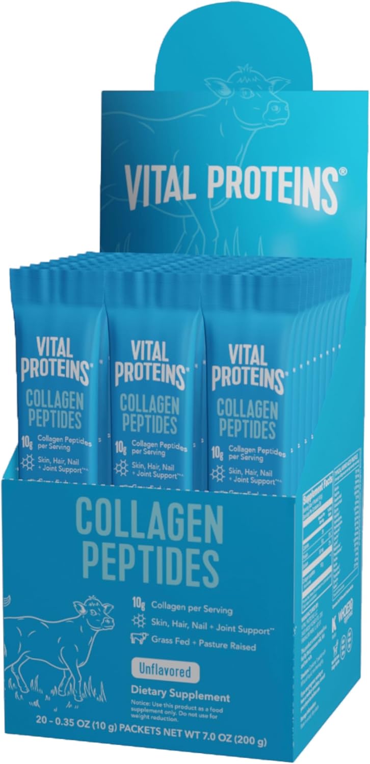 Vital Proteins Collagen Peptides Powder | Hydrolyzed Collagen Travel Pack - 20 Individual Packets