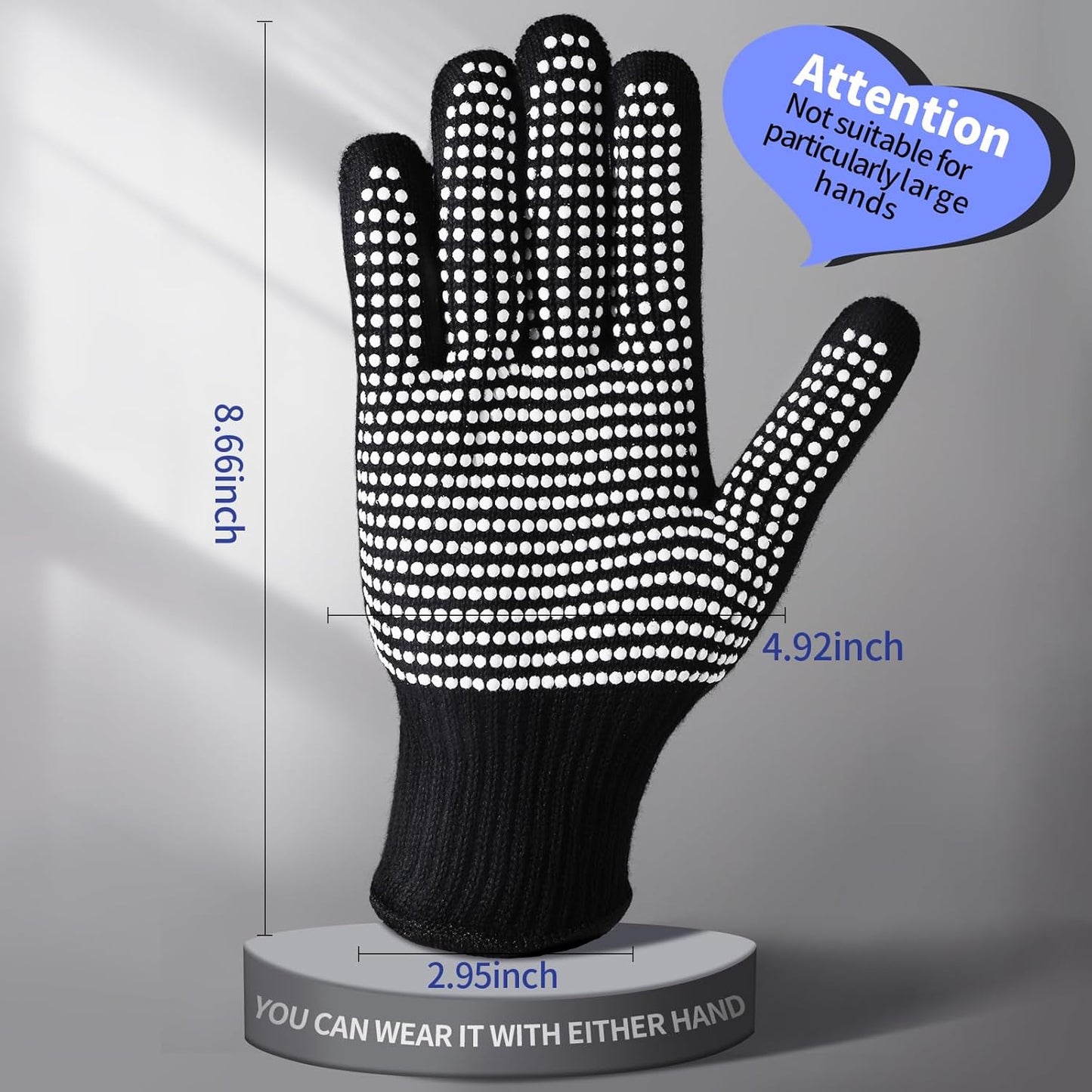 Teenitor 2 Pcs Heat Resistant Gloves With Silicone Bumps, Professional Heat Proof Glove Mitts For Hair Styling Curling Iron Wand Flat Iron Hot-Air Brushes Sublimation Gloves Rose Red