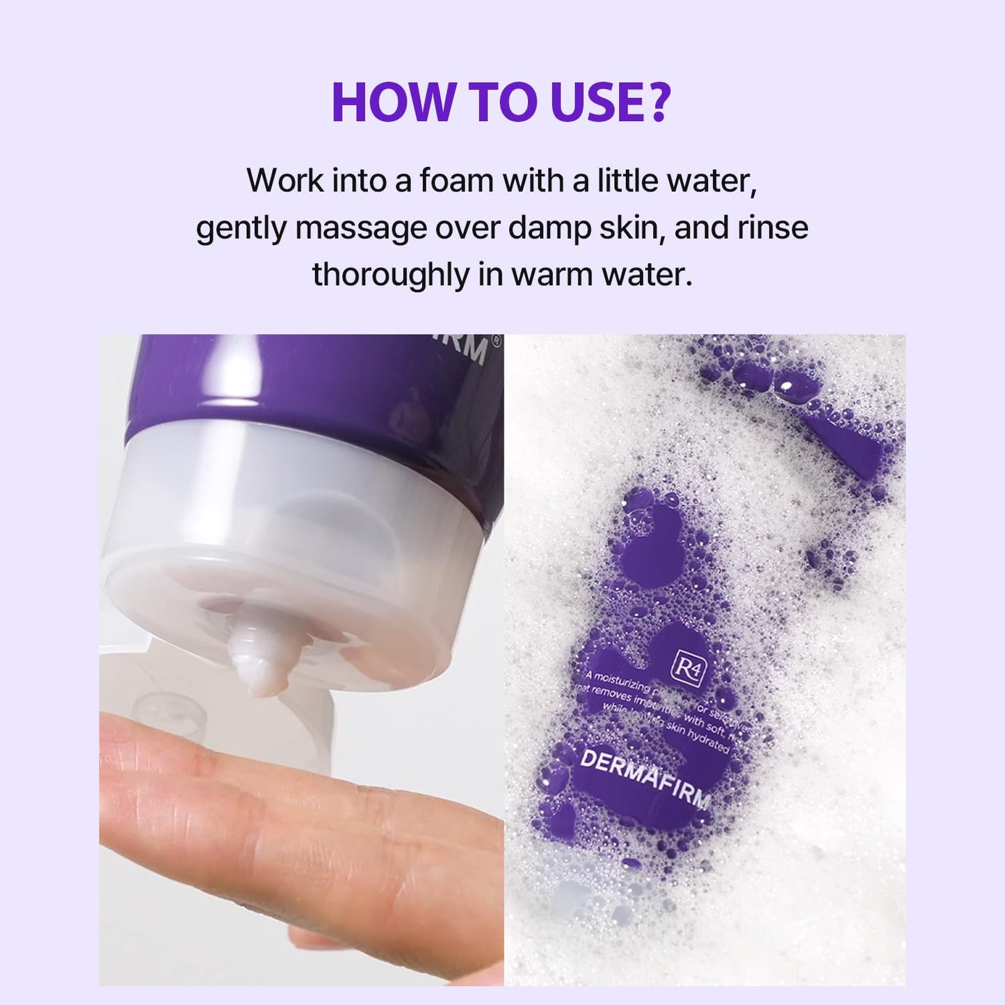 Dermafirm Hydra Repair Cleanser R4 Perilla Purple 150g – Hydrating and Soothing Facial Cleanser for Sensitive Skin