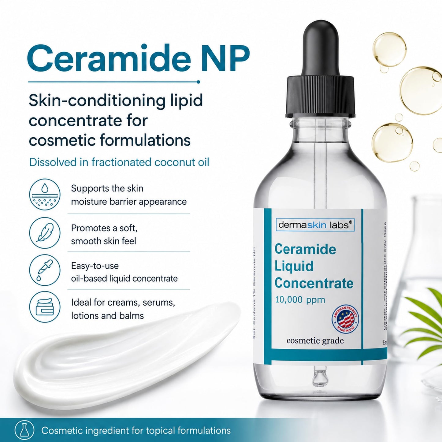 Ceramide Concentrate Liquid Ceramides Serum Complex Add to you Cosmetic Product Make your Own Skin Serum Cream Lotion Hair Mask