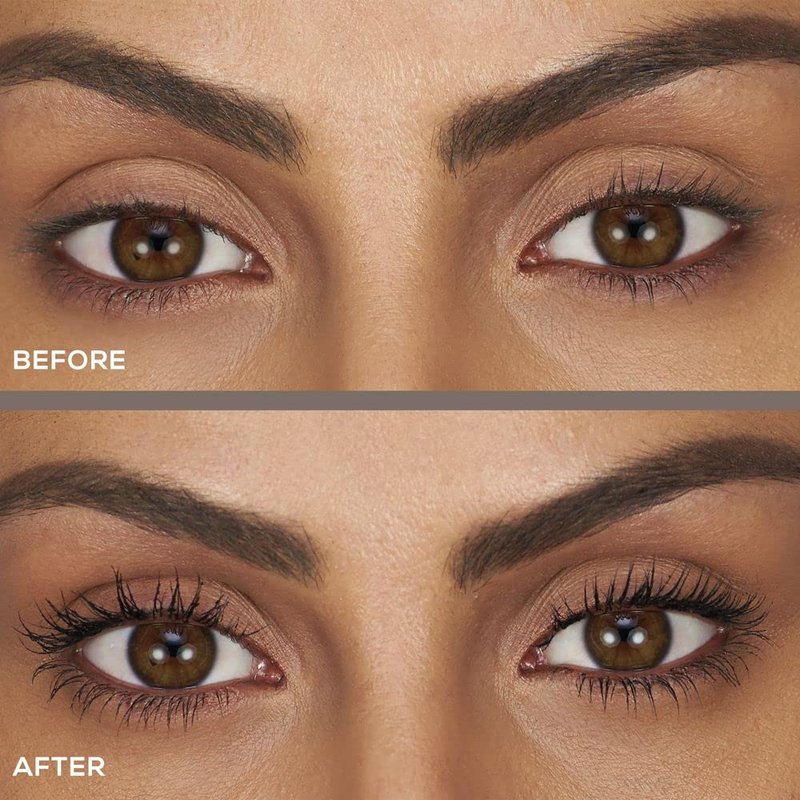bareMinerals Lashtopia Mega Volume Mineral-Based Black Mascara, 10X More Volume, Whipped Mousse-Like Formula, Fanned-Out Fullness, Nourishes & Conditions Lashes, Clump- & Flake-Resistant, Vegan