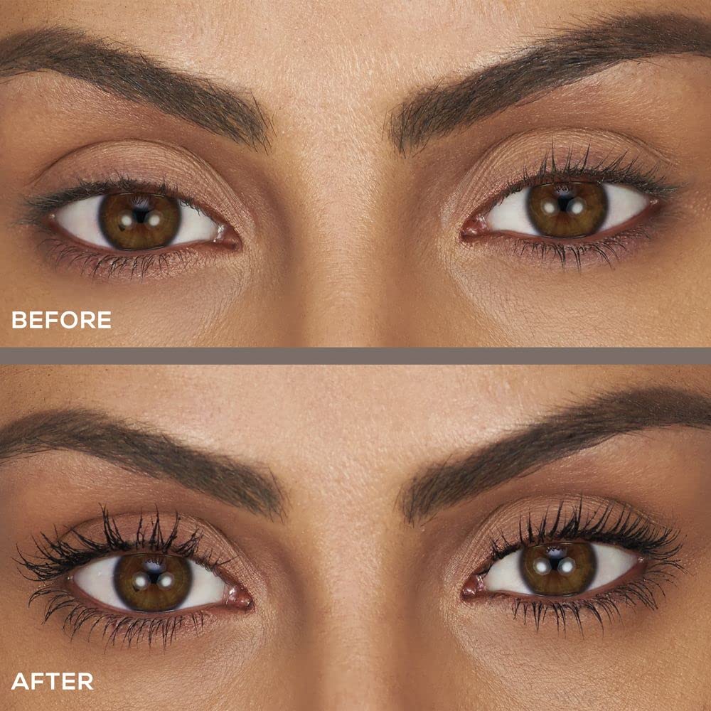 bareMinerals Lashtopia Mega Volume Mineral-Based Black Mascara, 10X More Volume, Whipped Mousse-Like Formula, Fanned-Out Fullness, Nourishes & Conditions Lashes, Clump- & Flake-Resistant, Vegan