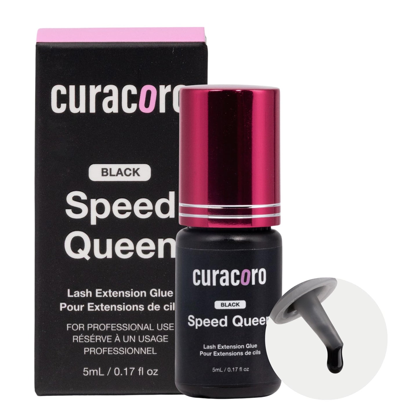 Curacoro Bold Black Eyelash Extension Glue 5ml, 0.5-1s Dry Time