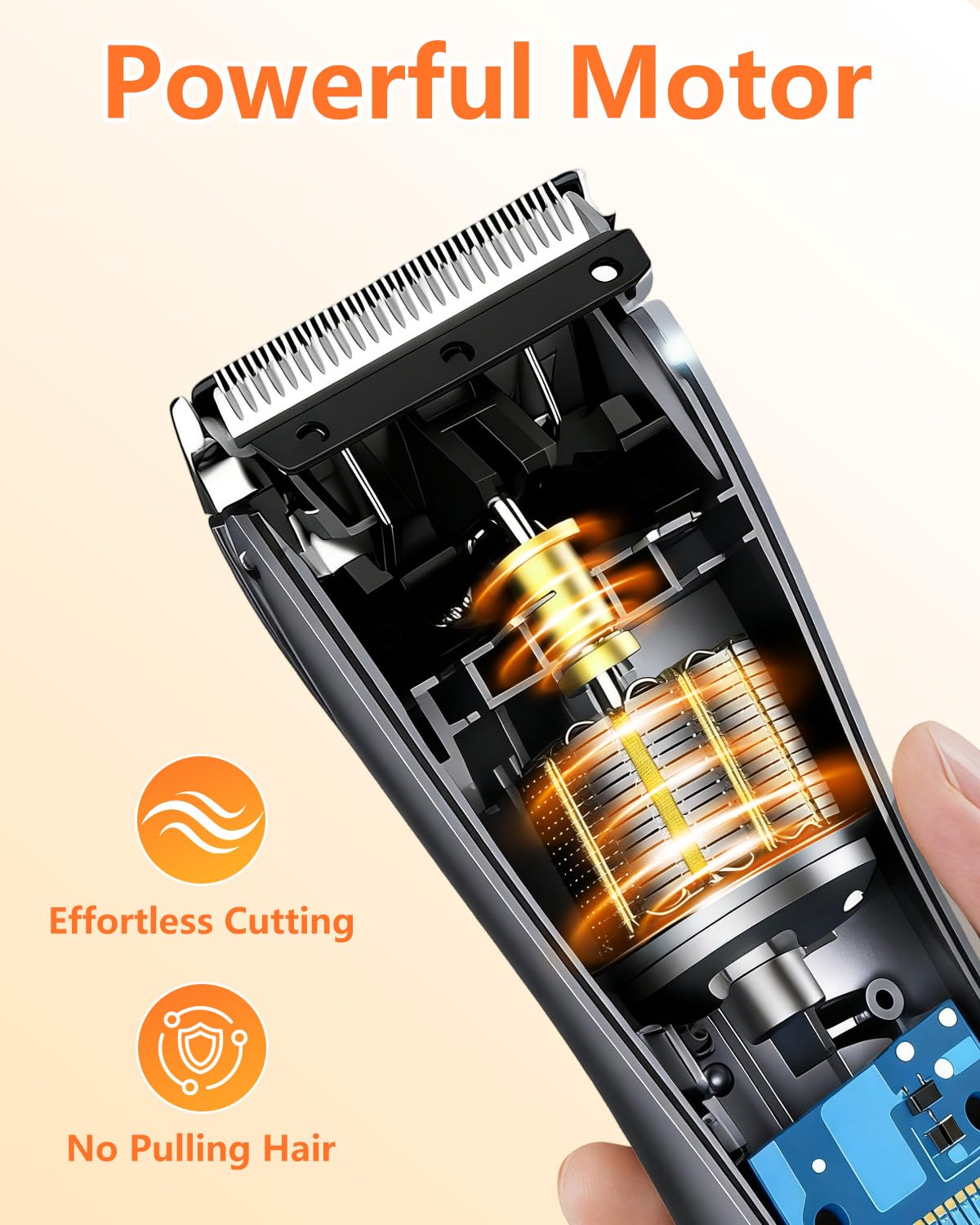Lumiflexa Body Hair Trimmer, LED Display, 6500 RPM Motor Manscaper for Men, 3 Adjustable Combs, USB & Dock Charging, IPX7 Waterproof Body Hair Groomers, Wet or Dry Use for Groin/Legs/Chest