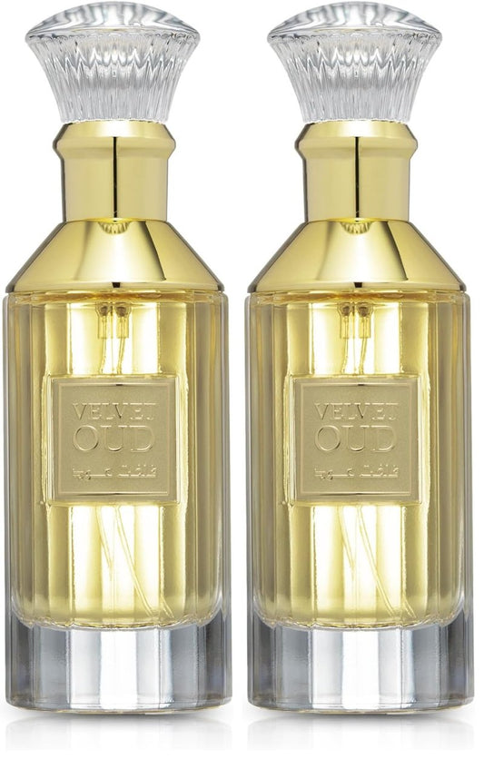 Lattafa Velvet Oud for Unisex Eau de Parfum Spray, 3.4 Ounce (Pack of 2)