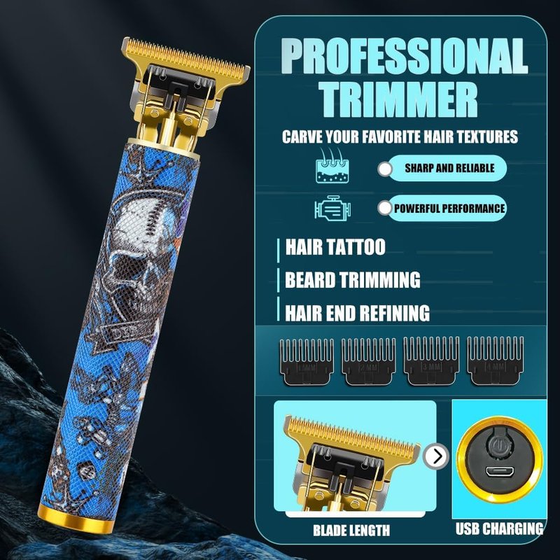 Professional Hair Clippers for Men - Rechargeable Cordless Beard Trimmer & Nose Hair Trimmer | Perfect Gift for Dad, Husband, Son
