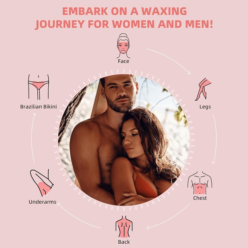 Hard Wax Beads for Hair Removal - Rose Oil Infused 2.5lb | Brazilian Wax for Sensitive Skin, Full Body Use