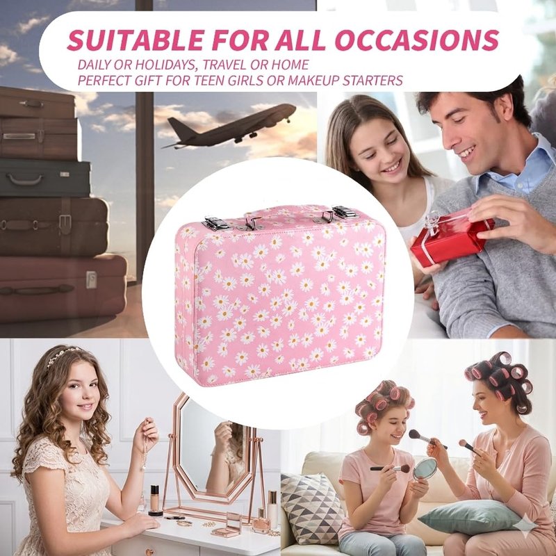 Hot Sugar Makeup Kit for Teenager Girls 13-15, All in One Beginner Makeup Kit for Women Full Kit, Teen Cosmetic Gift Set on Birthday Christmas (Pink Daisy)