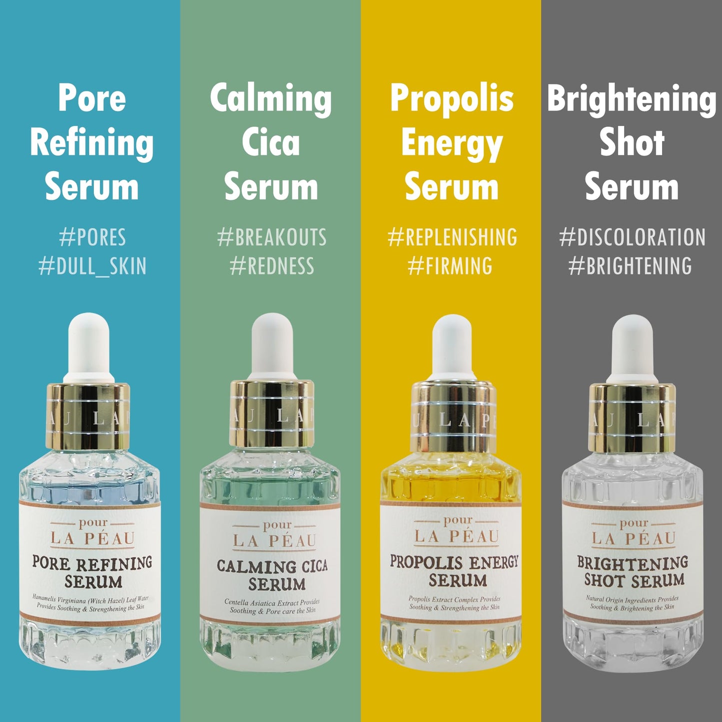 POUR LA PEAU Pore Refining Serum | Pore Minimizing Serum for Face | Organic Face Moisturizer Pore Tightening Serum | Hydrating Face Serum Pore Minimizer Korean Skin Care Products (1.01 Fl. Oz)