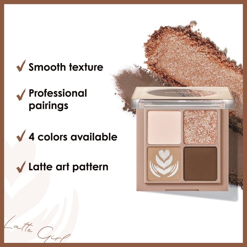 4-Color Nude Neutral Eyeshadow Makeup Set - Travel-Friendly Matte & Glitter Palette | 01