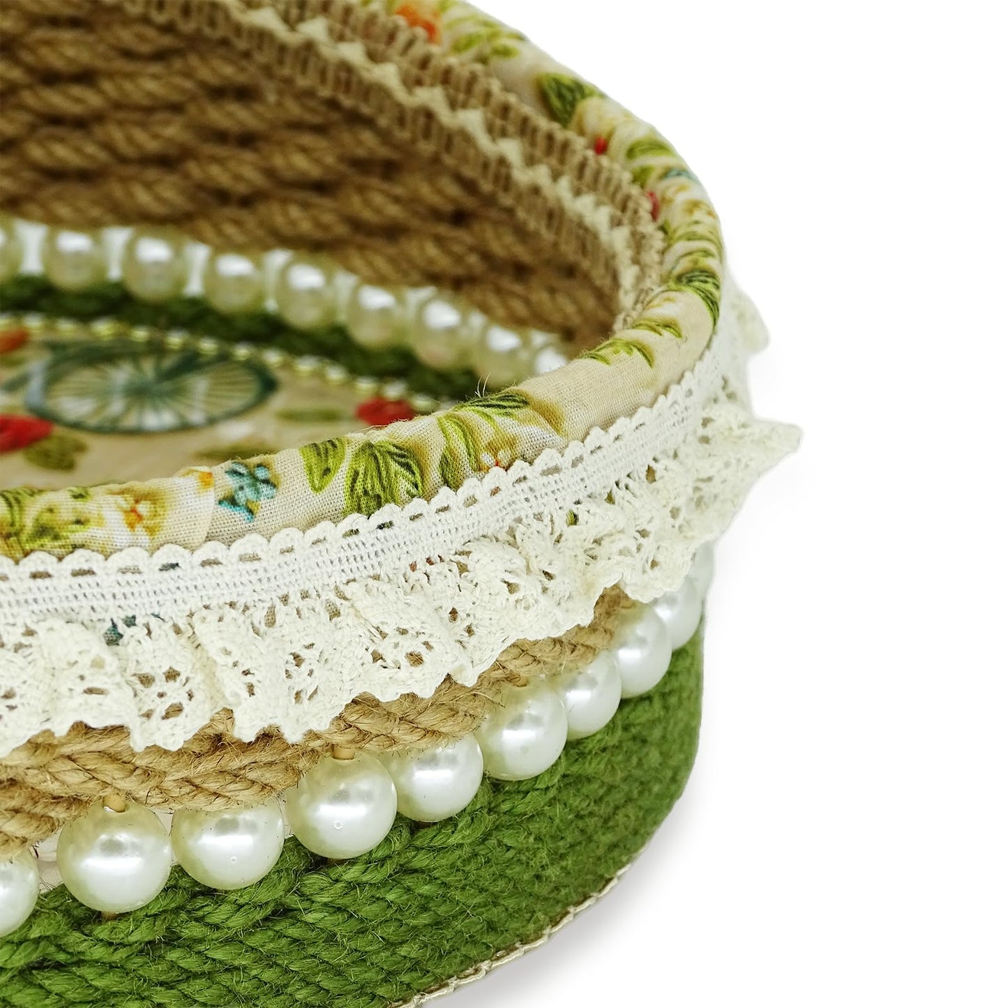 Zenpeace Hand-Woven Basket, It Can be Used for Cosmetics Storage, Perfume Storage, Lotion Storage, Cosmetics Organization and Multi-scene Decoration