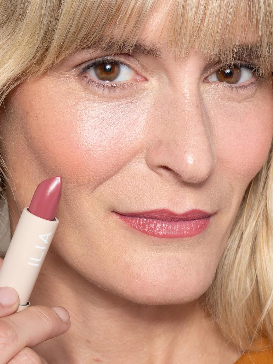 ILIA Color Block Lipstick - Non-Toxic, Vegan, Hydrating Formula | Rosette Soft Pink, 0.14 oz