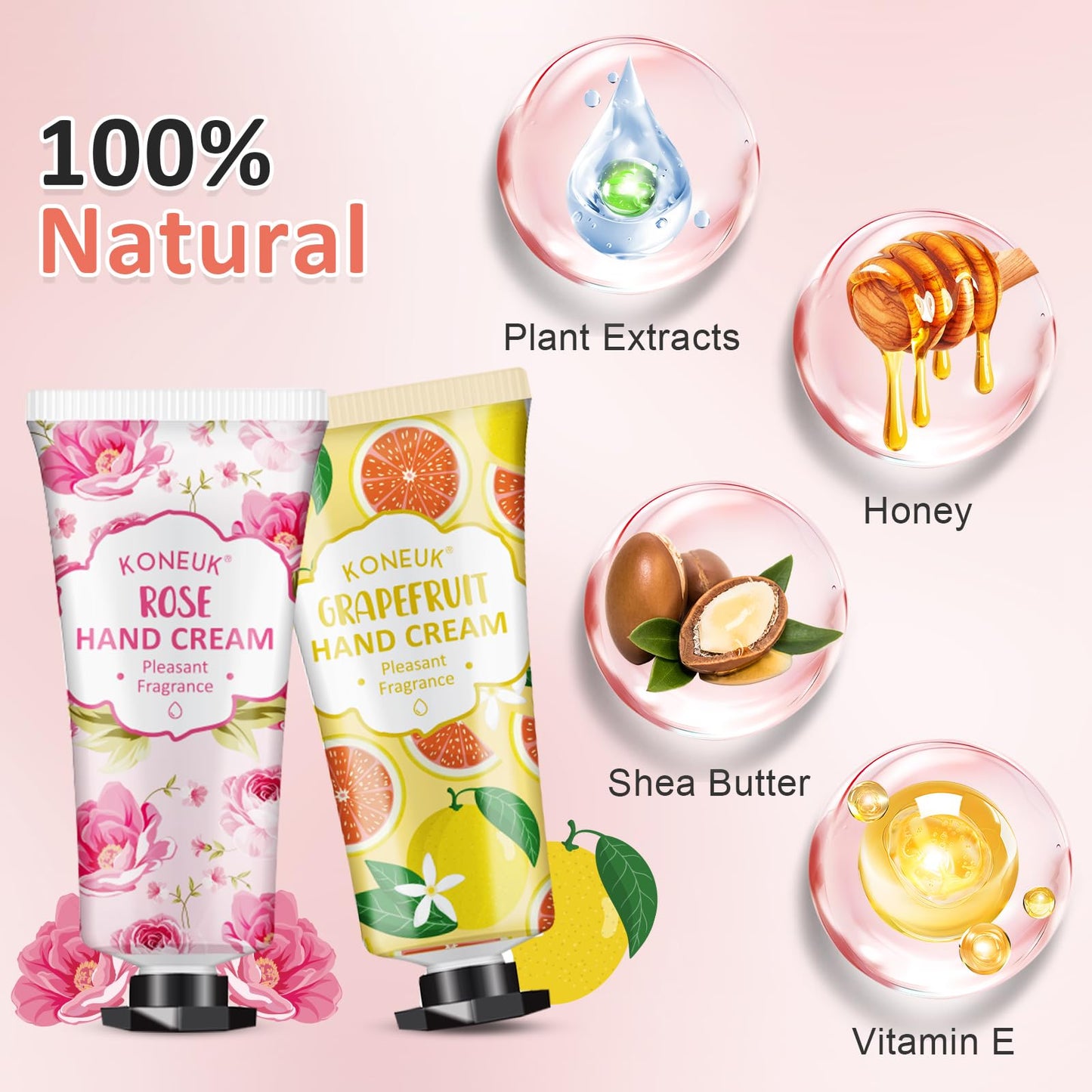 KONEUK 112 Pack Moisturizing Hand Cream Set, Bulk Gifts for Women, Hand Lotion Travel Size for Dry Cracked Hands, Mini Hand Cream for Teacher Appreciation Gifts, Graduation Gifts, Birthday Gifts