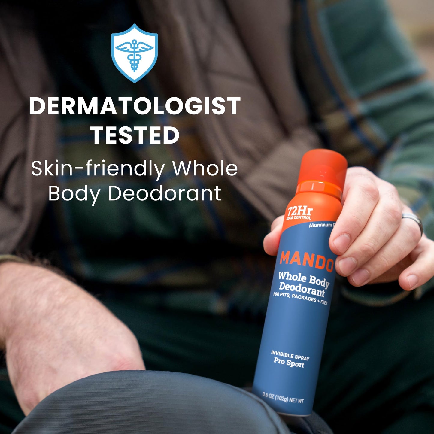 Mando Whole Body Deodorant Two-Piece System - 2.6 oz Smooth Solid Stick and 3.6 oz Deodorant Spray - Aluminum and Baking Soda Free Odor Control - Doctor Developed - 2 Piece Bundle (Pro Sport)