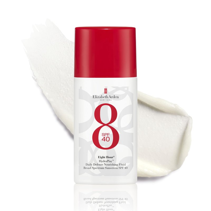 Elizabeth Arden Eight Hour HydraPlay Daily Defense Nourishing Fluid Broad Spectrum Face Sunscreen SPF 40, No White Cast, Non-Comedogenic, Fragrance-Free, 1.7 fl oz