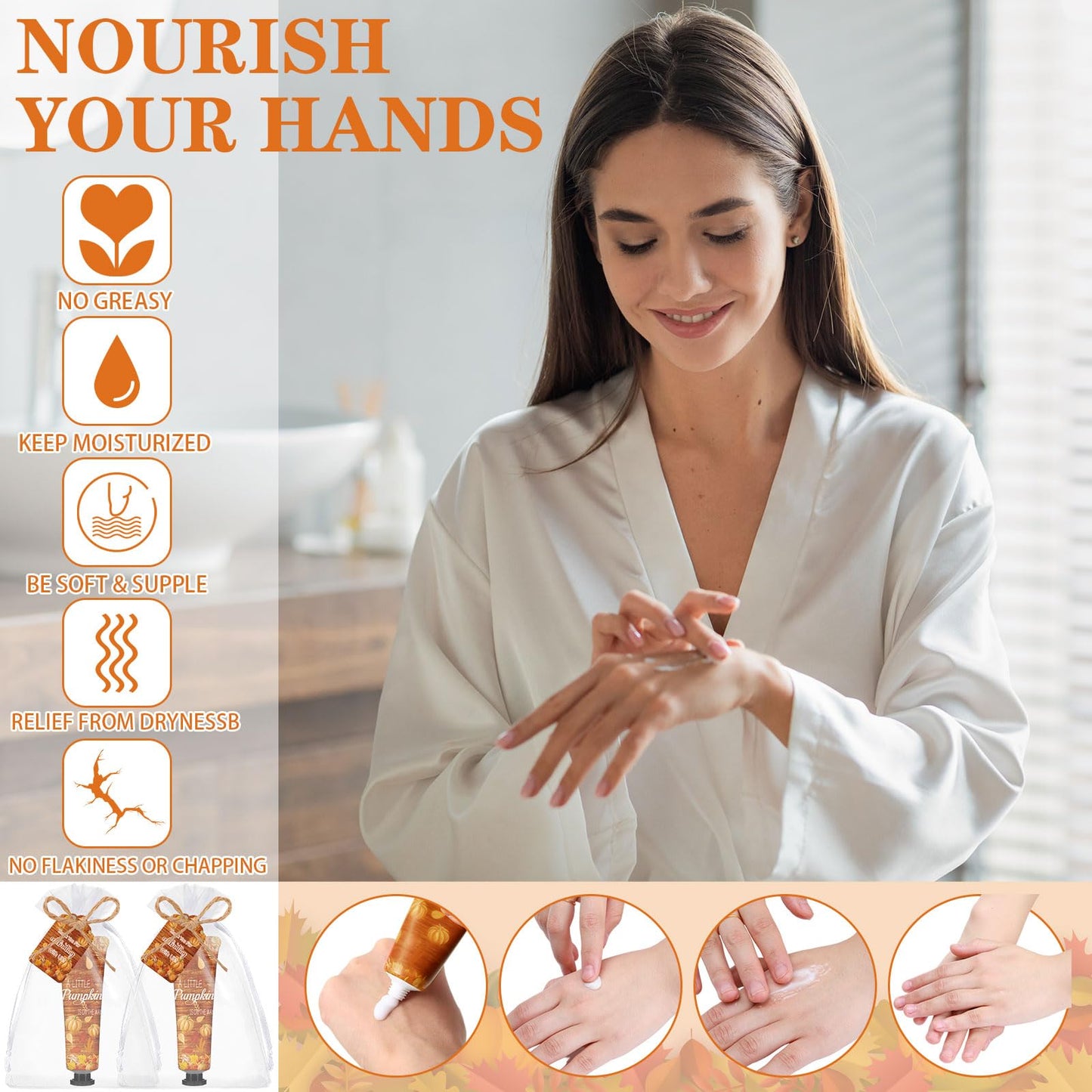 Dansib 48 Sets Thanksgiving Fall Hand Cream Bulk a Little Pumpkin Baby Shower Hand Cream Gifts Baby Shower Party Favors for Guests Travel Size Lotion for Autumn Party Supplies(Little Pumpkin)