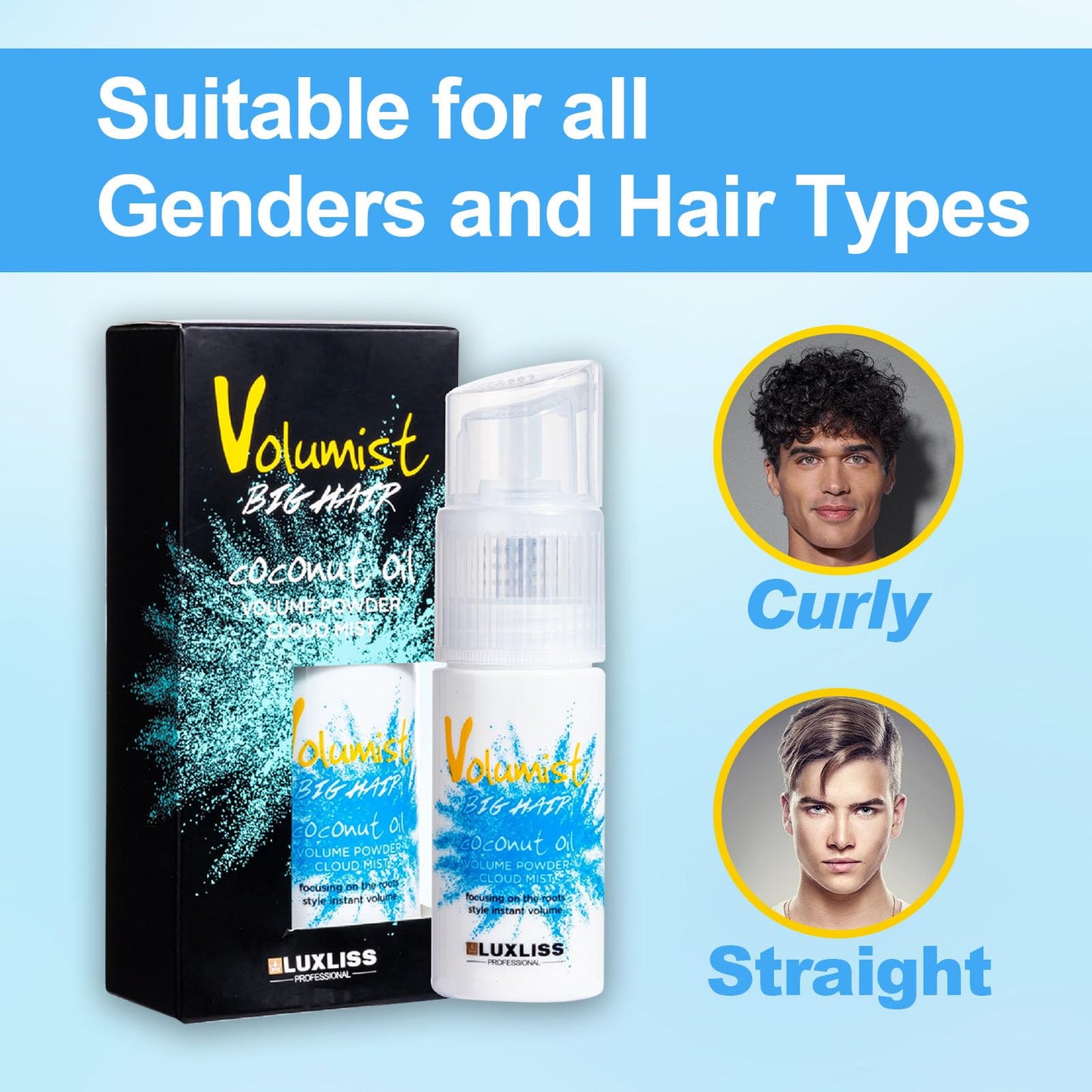 Luxliss Hair Texture Powder, Gives Hair Texture and Volume, Easy to Create a Natural Hairstyle, Root Lift Styling Powder for Men and Women, Suitable for all Hair Types - 12 g