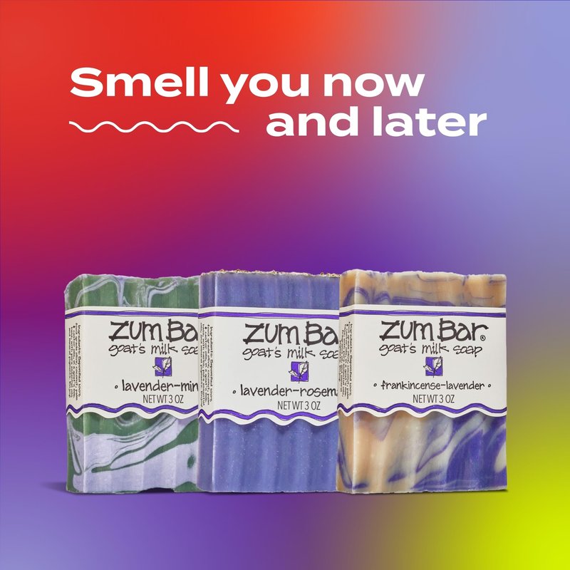 Zum Indigo Wild Goat's Milk Soap Bar - Bar Soap for Hands & Body Made with Essential Oils - 3 oz - Lavender Blends (3 Pack)