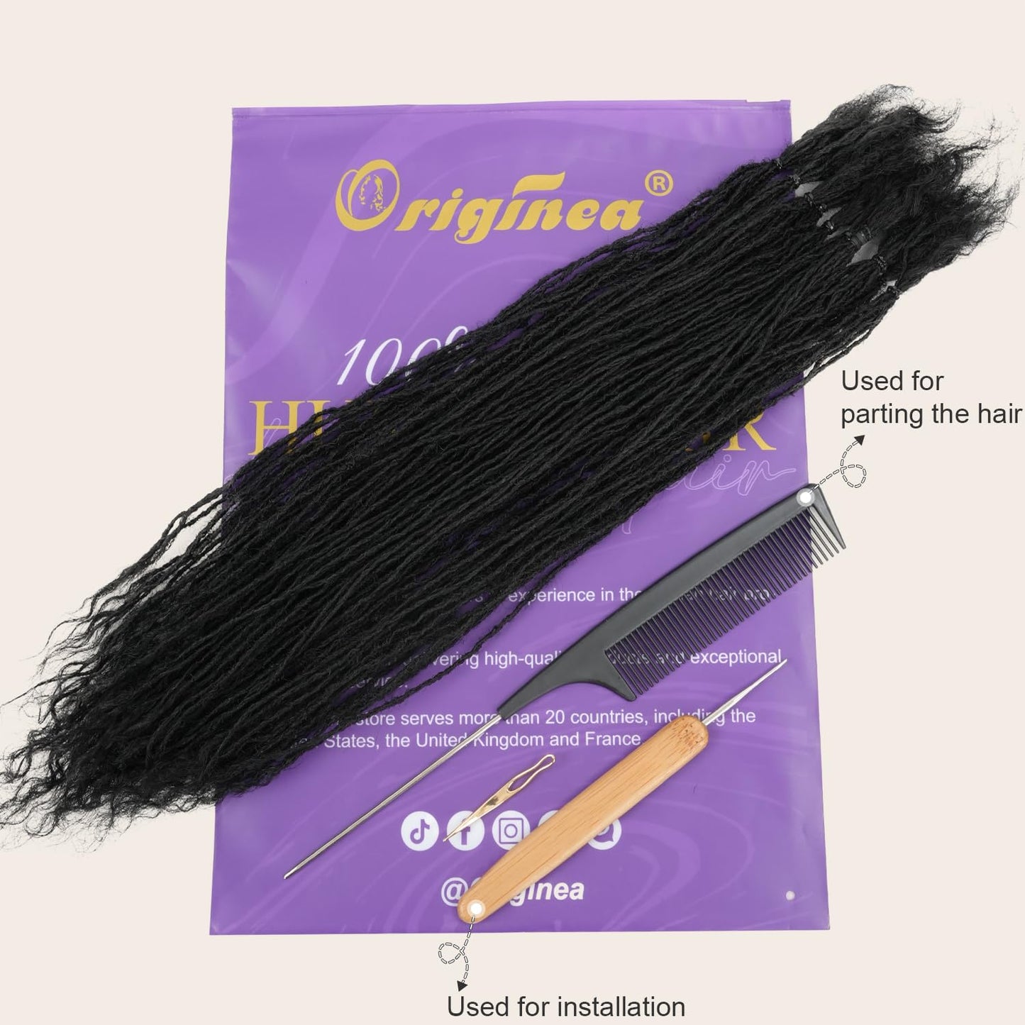 Originea 8-18 Inch 0.1 and 0.2 0.4 Thickness Curly Tips Interlocked sister Locs 100% Real Human Hair Micro loc Extensions Permanent Dreadlock Extensions (1B# 0.1cm Curly, 16 Inch 30 Strands)